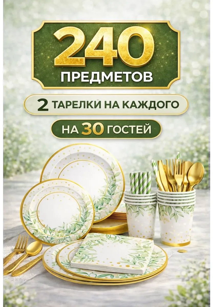 Набор посуды 813322567 белый 240 шт