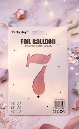 Воздушный шар Party Day Цифра 7 1 шт, розовый
