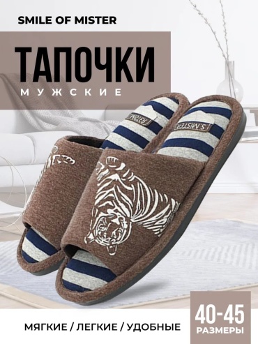 Тапочки Smile of Mister коричневый