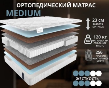 Матрас TomyLux Medium, 105x200x23 см