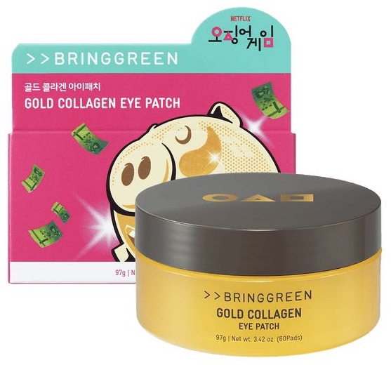 Патчи Bring Green гидрогелевые X NETFLIX SQUID GAME Edition Gold Collagen Eye Patch разглаживающие 60 шт