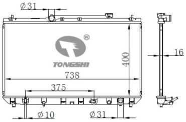 Kinga радиатор основной Toyota Camry XV20/25 12029PA16