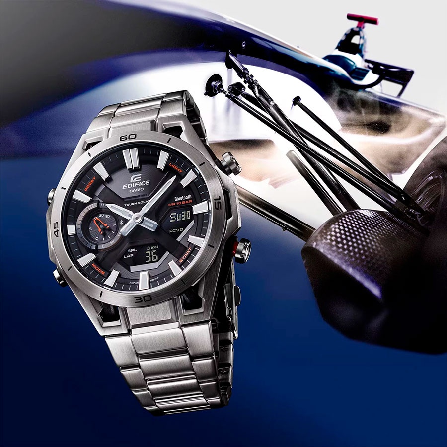 Кварцевые CASIO Edifice Smart Steel Chrono нержавеющая сталь, карбон