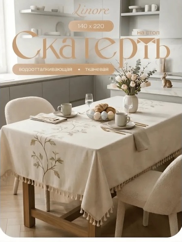 Скатерть Linore 220x140 см, полиэстер, 1 шт