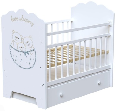 Кровать для новорожденных Лисенок Love Sleeping , 60x120 см, белый