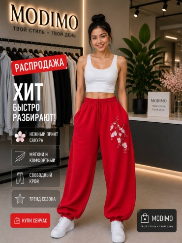 Спортивные брюки MODIMO красный