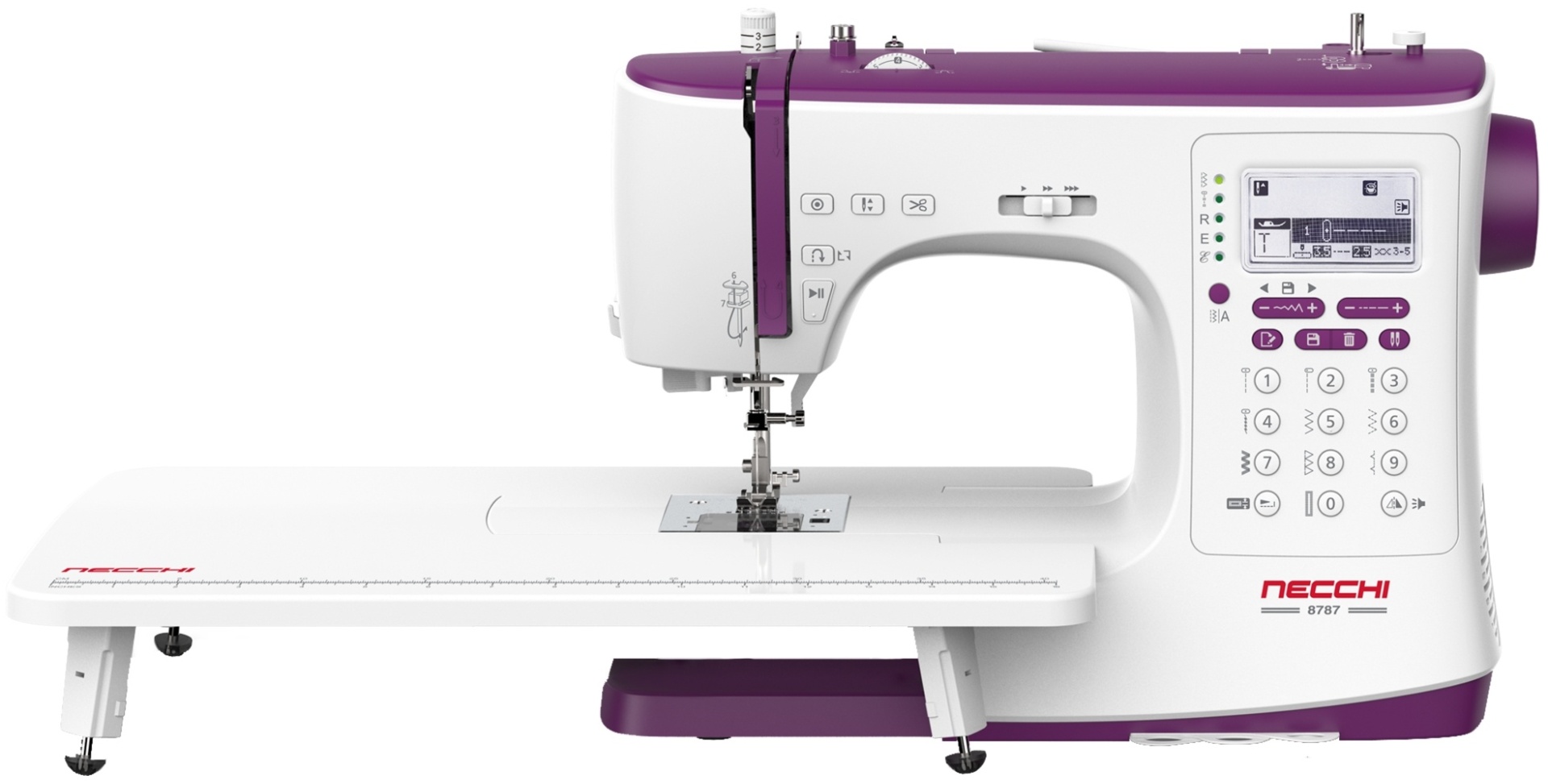 Швейная машина NECCHI NC-204D белый, фиолетовый