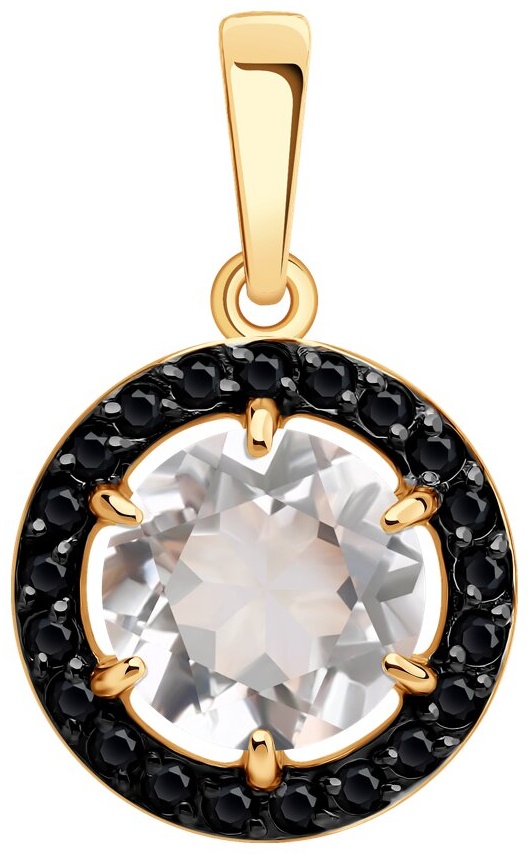 Подвеска Diamant Красное 585 вес 1.36 г золото, горный хрусталь