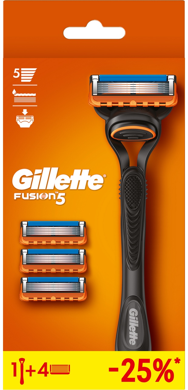 Gillette Fusion5 бритвенный станок 1 шт + сменные кассеты 4 шт