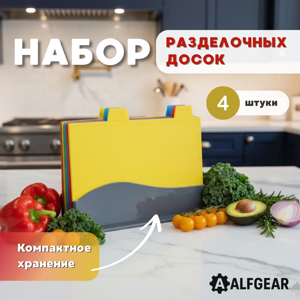 ALFGEAR набор разделочных досок 4 Sort 4 шт, пластик
