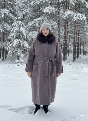 Пальто коричневый