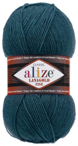 Моток Alize Lanagold Fine 294 Петроль 390 м 100 г