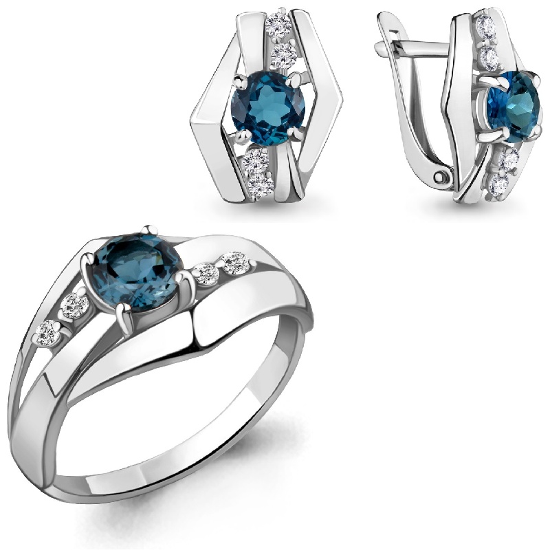 AQUAMARINE 17 разм. 591850-304642 вес 4.36 г серебро, топаз