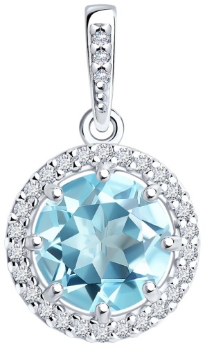 Подвеска Diamant V40405 вес 1.35 г серебро, топаз