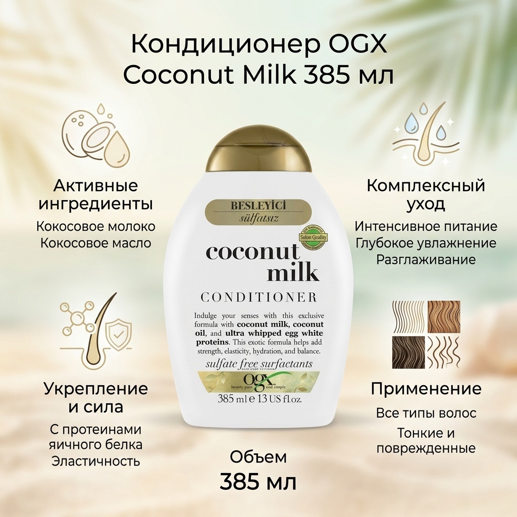 Ogx Coconut Milk Nourishing кондиционер 385 мл