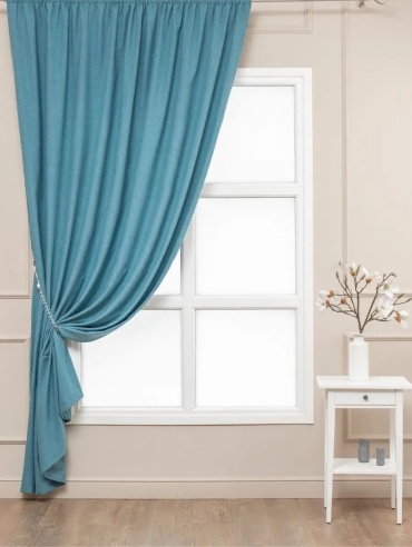 Портьеры Fiore 200x300 см 1 шт, лен, желтый, зеленый, голубой, синий