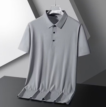 Поло A&A style однотонный серый, серебристый