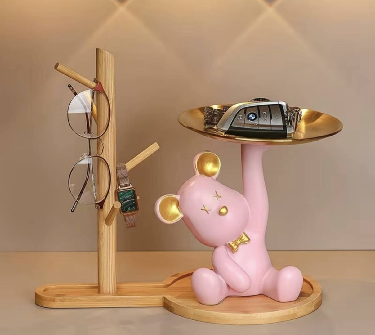 Статуэтка Teddy bear 26 см, гипс, дерево, смола