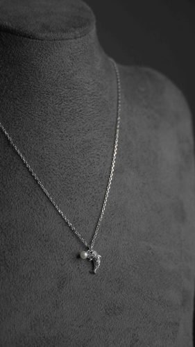Колье Sterling Silver 4686 длина 45 см вес 6 г серебро, жемчуг, фианит