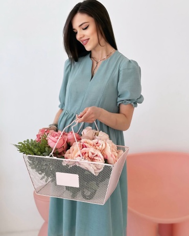 Повседневное платье Happy mom бирюзовый