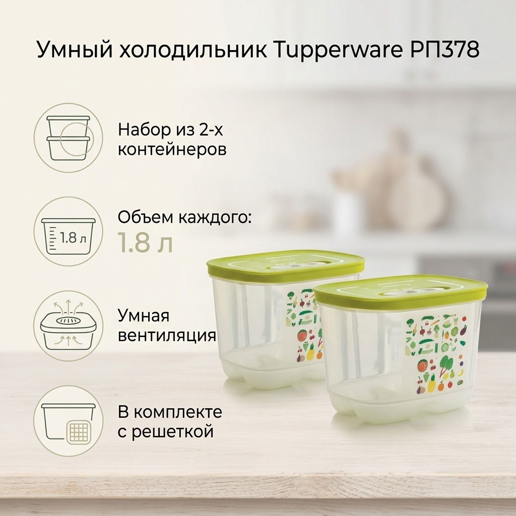 Tupperware Умный холодильник РП378 2 предмета