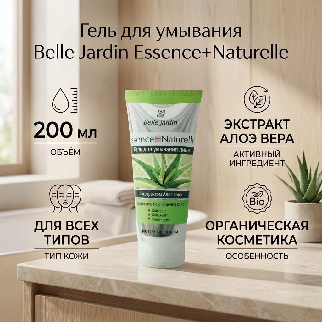 Belle Jardin Essence + Naturelle с экстрактом алоэ гель 200 мл