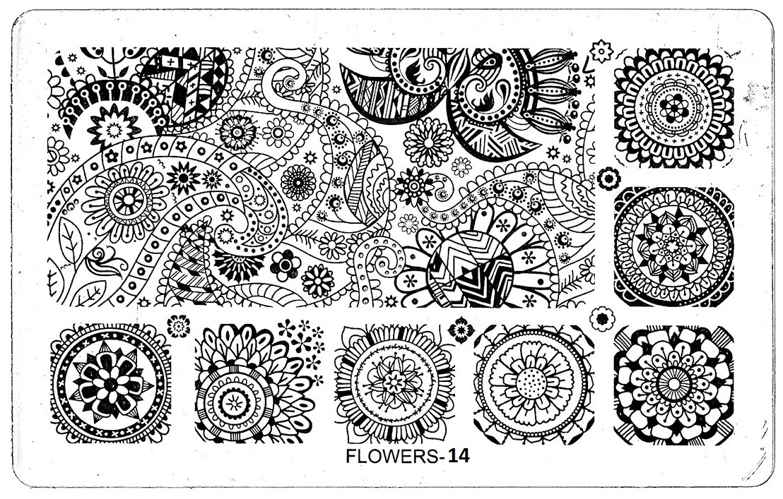 Pinky пластины FLOWERS 14
