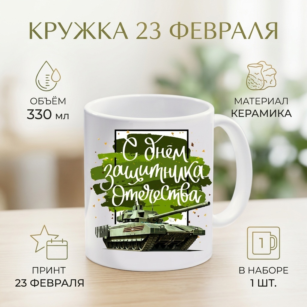 Кружка , 330 мл, керамика, 1 шт.