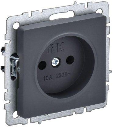 Розетка IEK BRITE РС10-1-0-БрГ, графит