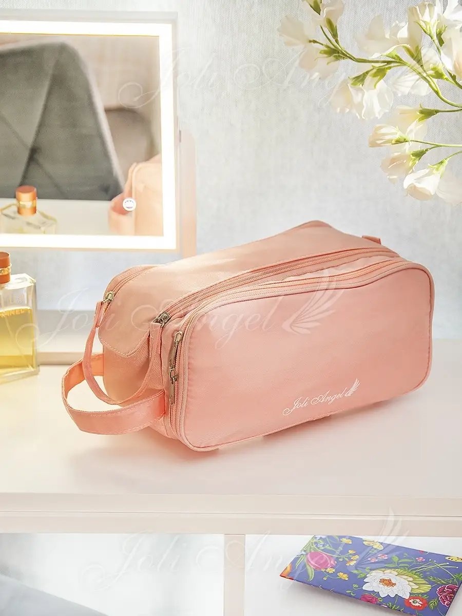 Косметичка полиэстер розовый 15X30 см