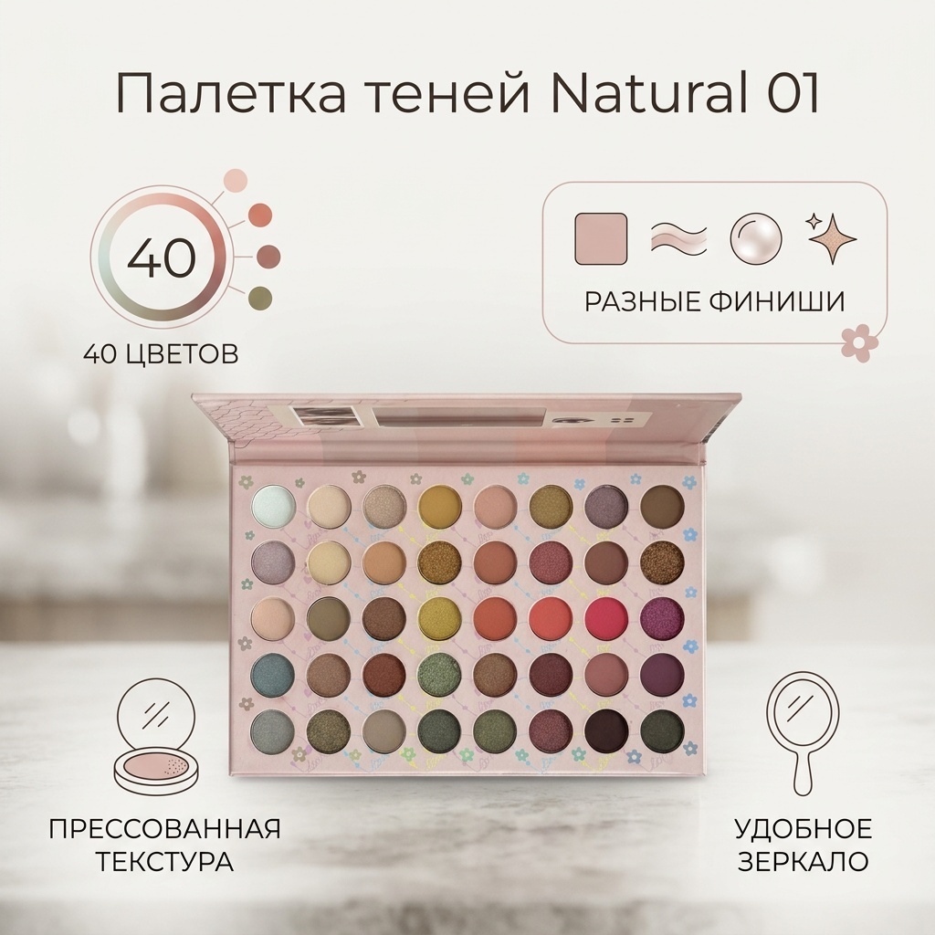 Тени прессованные Natural 01