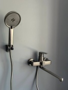 Смеситель для ванны AKVALINE АК В 8236 SG, латунь, цвет черный гранит, гранит