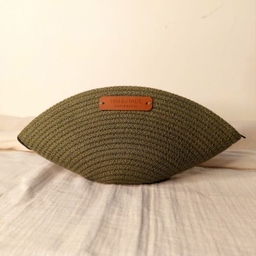 HandMade косметичка хлопок оливковый, зеленый 10X25 см
