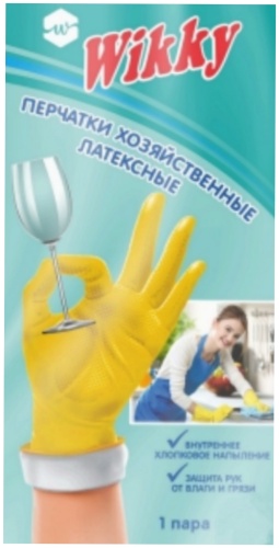Wikky перчатки 1 шт L жёлтый 1 шт