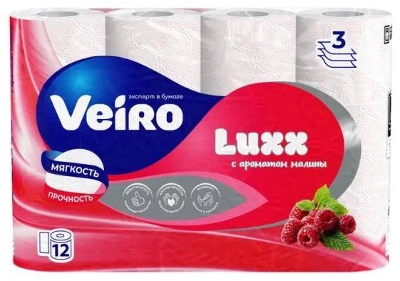 Veiro туалетная бумага 3-слойный 12 шт, первичная целлюлоза