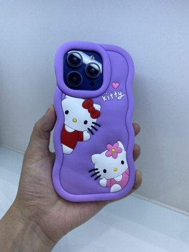Чехол Hello Kitty для Apple iPhone 14 Pro сиреневый