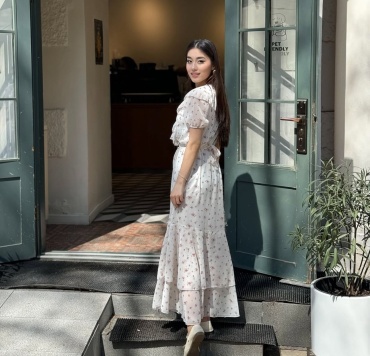 Вечернее платье NUR Collection белый, розовый