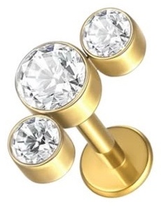 Лабрет CREO jewelry титановый сплав, цирконий, 1.2*8мм.