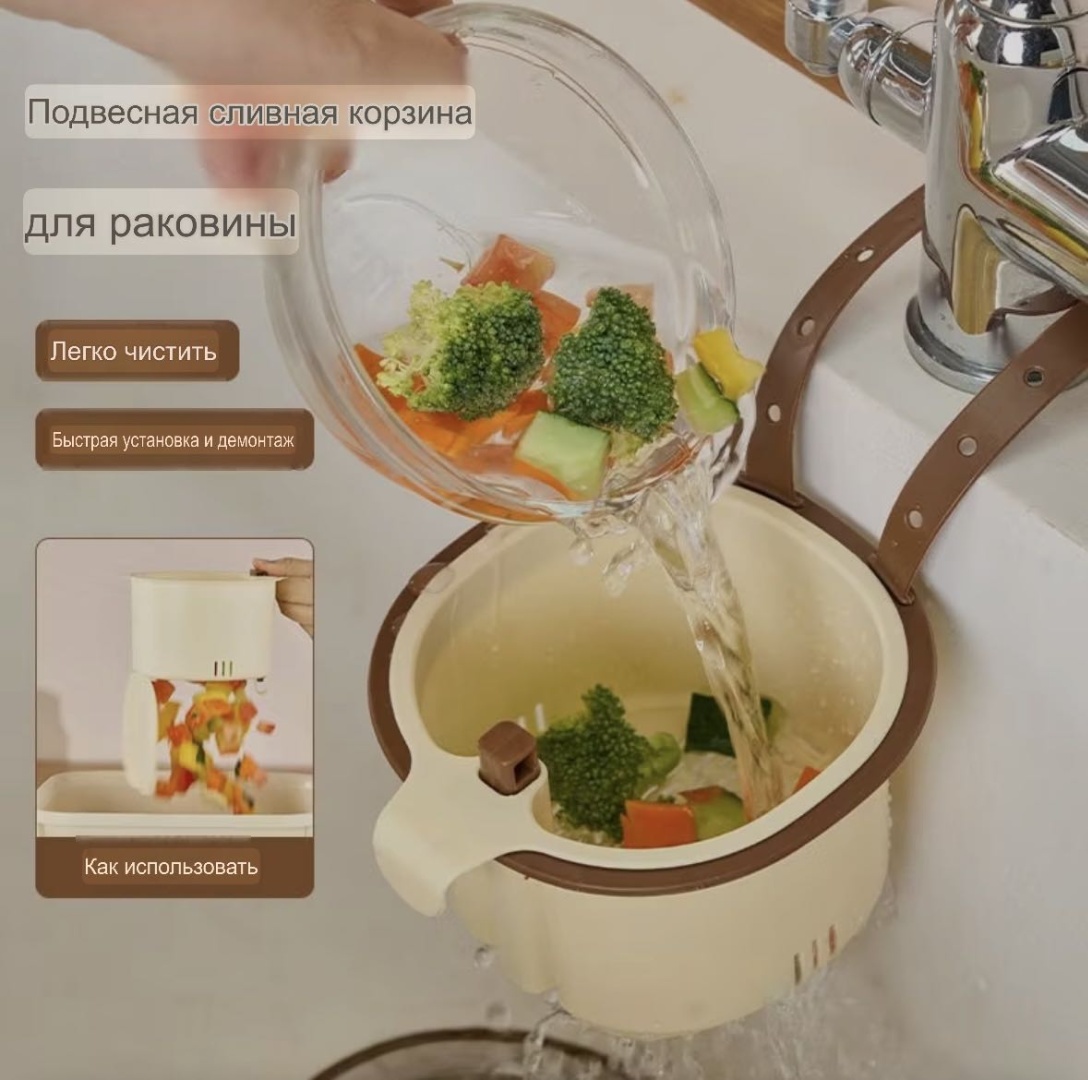 Корзина для мойки 1001 ночь Подвесная корзина 13x14 см