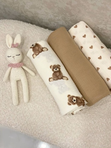 Пеленка текстильная LAVbaby Textile Муслин, 3 шт, 100x130 см