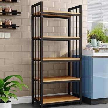 Стеллаж напольный Ecoloft18040, 80x40x180 см, черный, коричневый