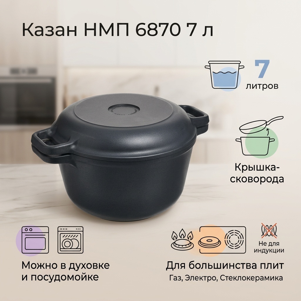 Казан НМП 7 л, алюминий