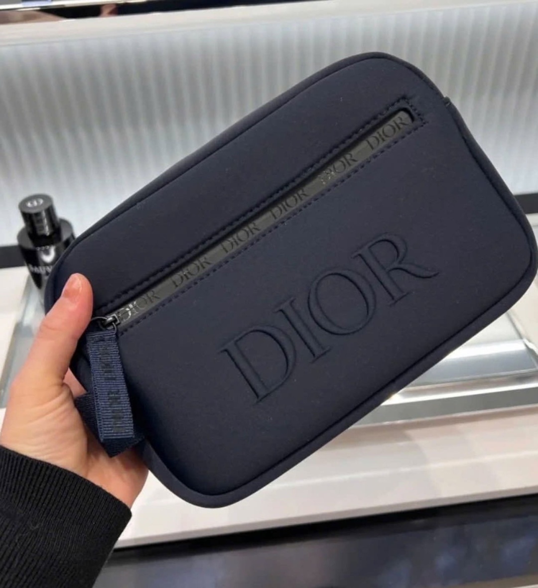 Dior косметичка текстиль синий 10X15 см