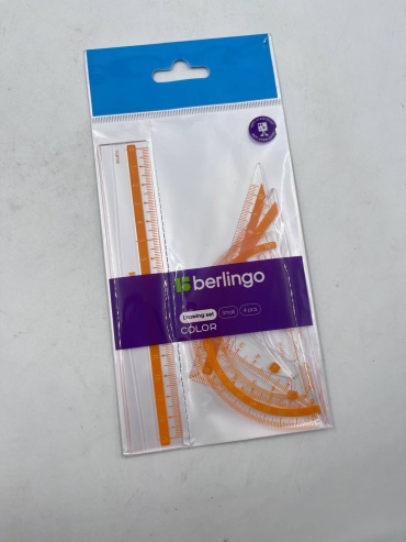 Набор линеек Berlingo 151218, 15 см, 4 шт, пластик, оранжевый