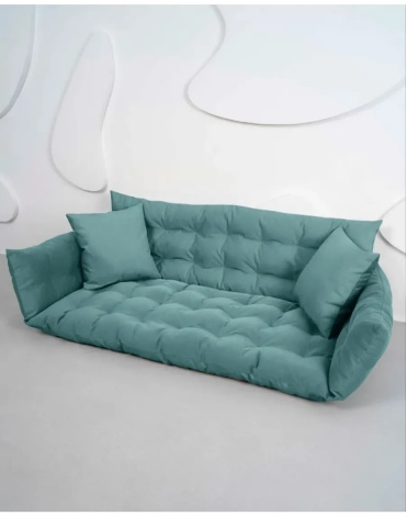 Диван бескаркасный детский без рисунка 40x60x60 см, бирюзовый