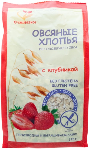 Сташевское каша овсяная с клубникой 375 г