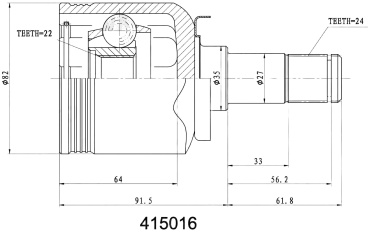 INKO шрус внутренний 415016