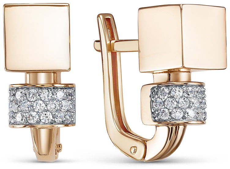 Серьги Lucente EAR-LU-585-498983 вес 4.23 г золото, фианит