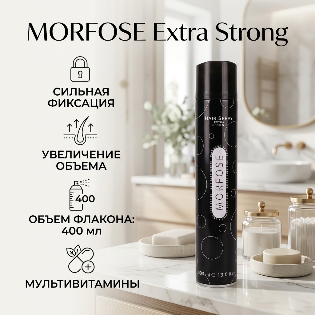 MORFOSE Extra Strong лак сильная фиксация 400 мл