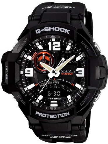 Кварцевые CASIO GA-1000-1ADR сталь, полимер